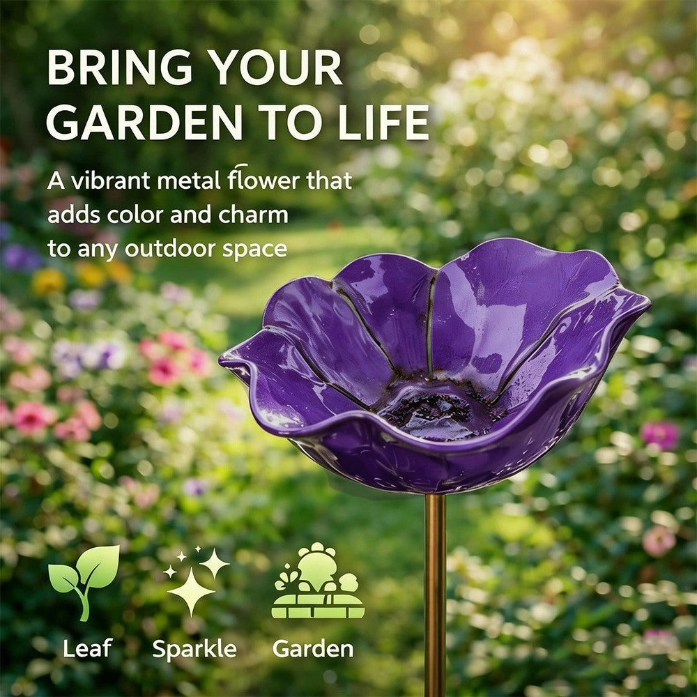 🌸 Handmade Metal Flower Garden Stake