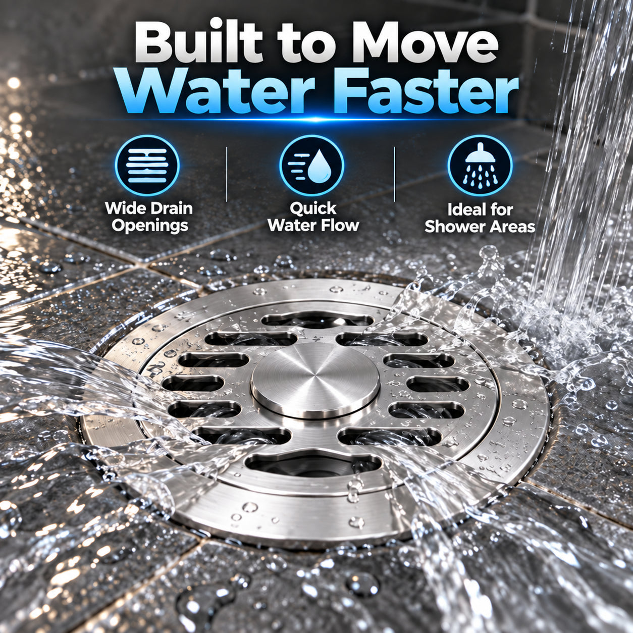 Stainless steel floor drain internal structure and removable parts
