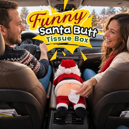 🎅Cheeky Santa Tissue Holder – Hilarious Christmas Gag Accessory!