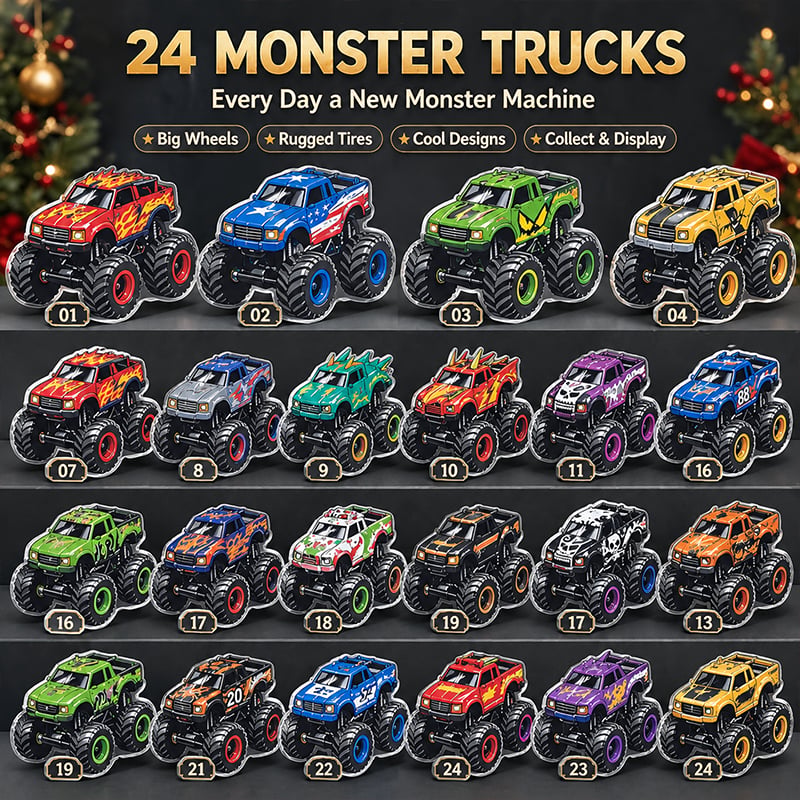 🚚 24 Days of Monster Truck Advent Calendar 2026 2D acrylic material