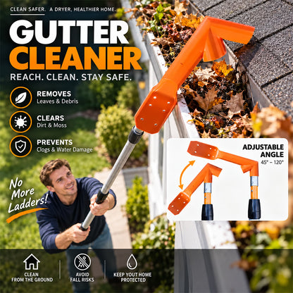 🍂 Ground-Level Gutter Cleaning Tool | Adjustable
