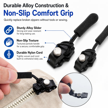 Zipper Slider 5Pcs 🧰 | Instant No-Sew Zipper Repair Replacement