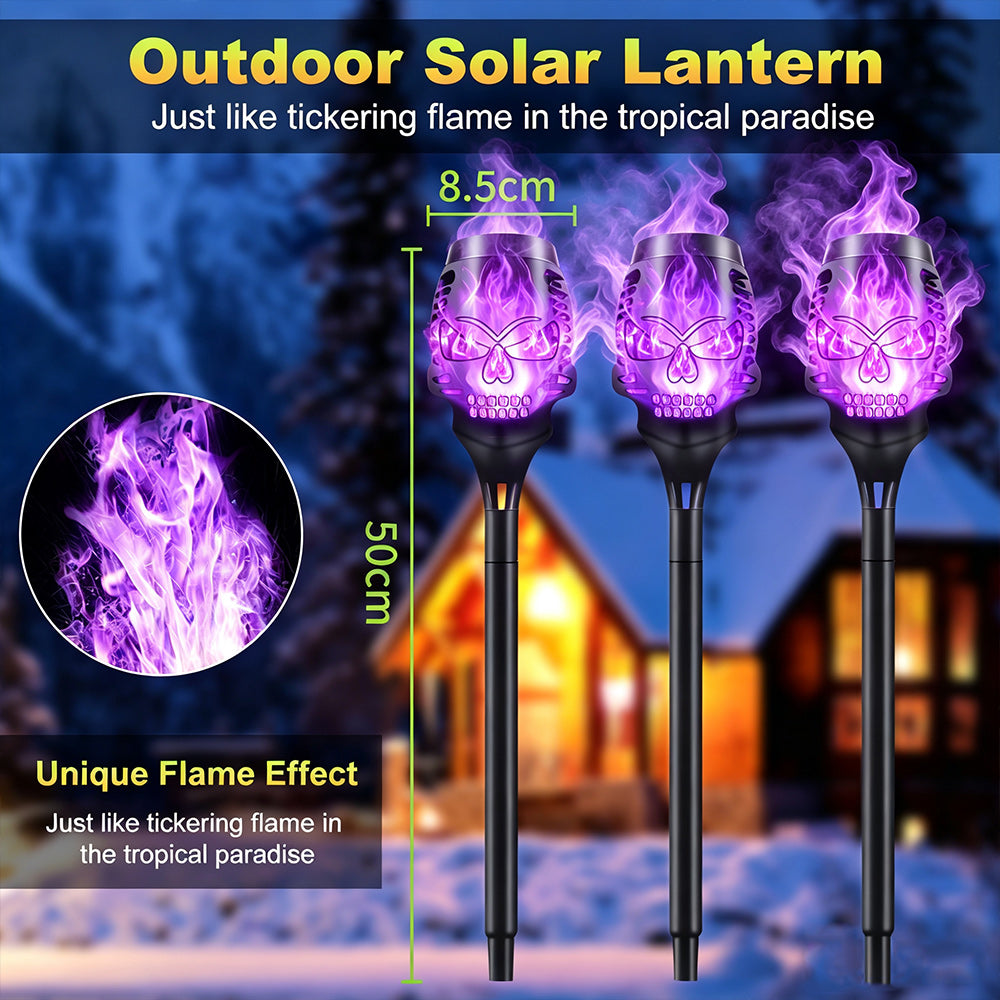 Halloween Solar Skull Flame Lights
