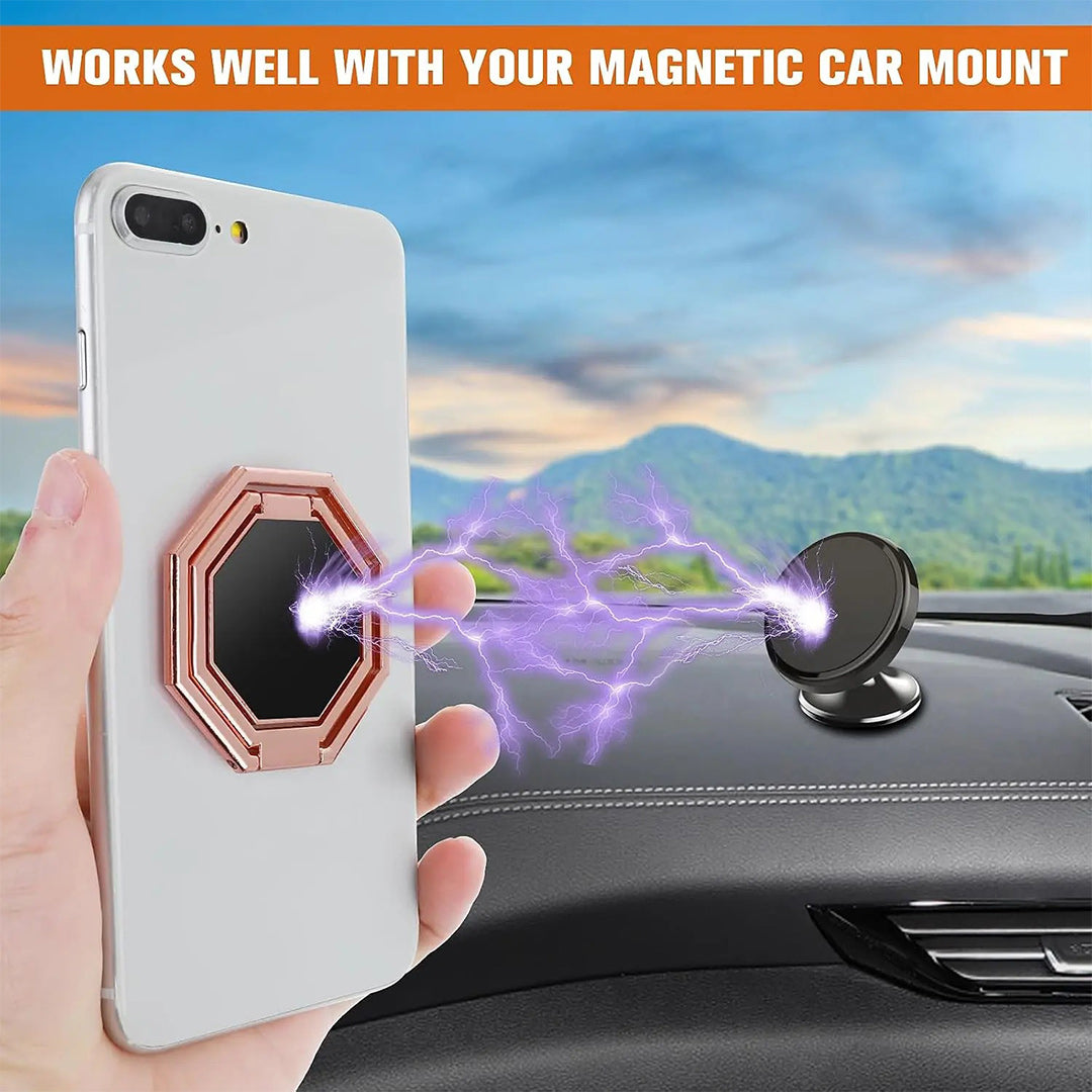 📱 360° Rotating Phone Ring Holder – Metal Finger Grip & Foldable Kickstand