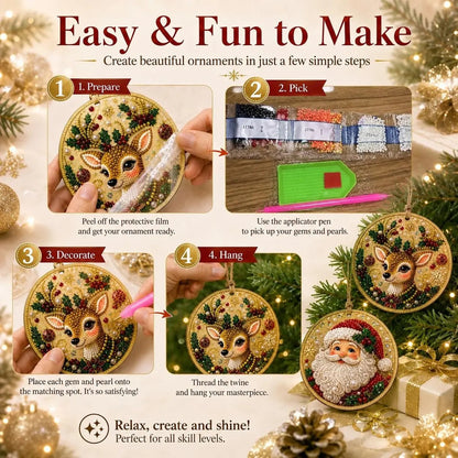 🎄Christmas DIY Diamond Painting Ornaments Kit, Xmas Tree Hanging Pendant🎁