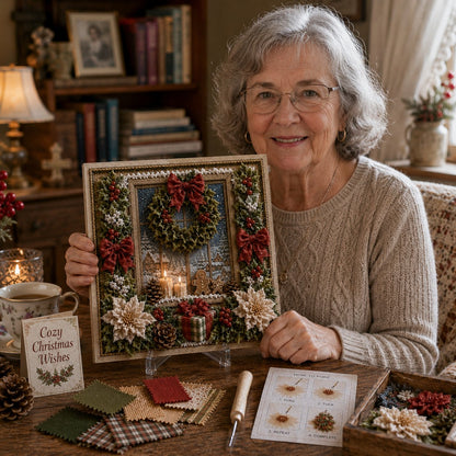 🎅🎄 Premium 3D Christmas Fabric Poke Art Kit | No‑Sew Holiday Craft Set✨