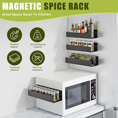 🧲 Stainless Steel Magnetic Organizer, Humidity‑Resistant Kitchen Rack for Sauces & Beverages 🍾