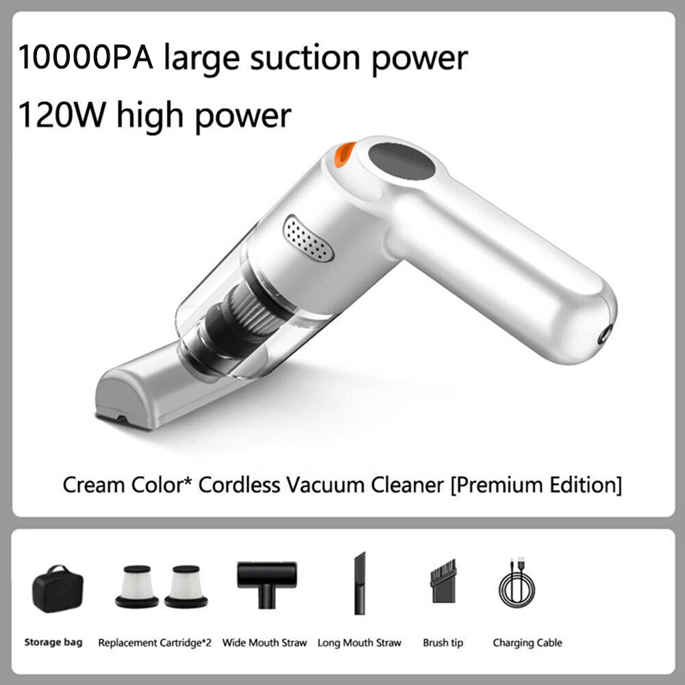 Cordless car vacuum – 10000Pa suction, lightweight, long battery life!
