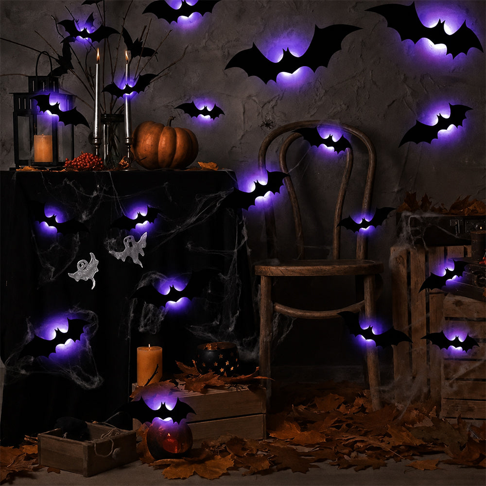 Spooky Halloween Bat Lights – 24-Pc LED Set