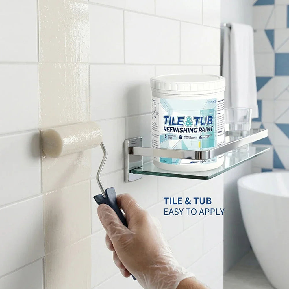 🥳Hot Sale Tile Tub Refinishing Paint Kit Covers Stains Cracks Easy DIY