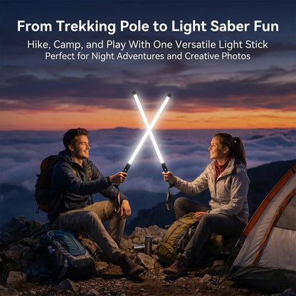 Laser Saber LED Trekking Poles, Waterproof Aluminum Hiking Sticks for Night Camping & Survival