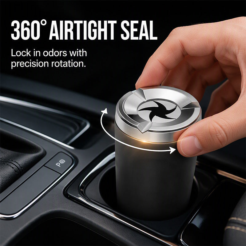 Rotating Car Ashtray with Ceramic Inner Liner 🚗🗑️