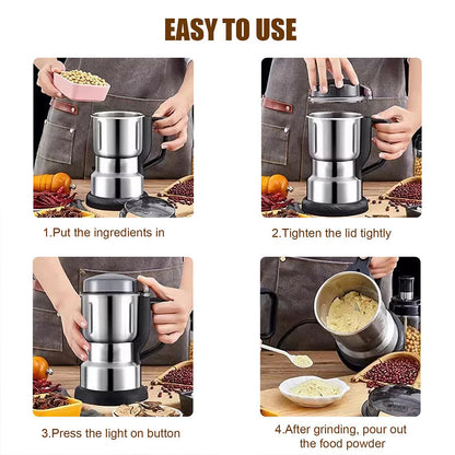 🔥Electric Grain Mill Grinder – 304 Stainless Steel