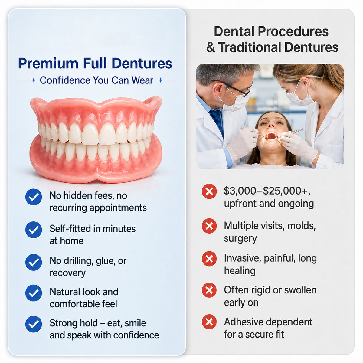 🦷 Comfort-Fit Dentures – Natural-Looking Smile for Everyday Wear