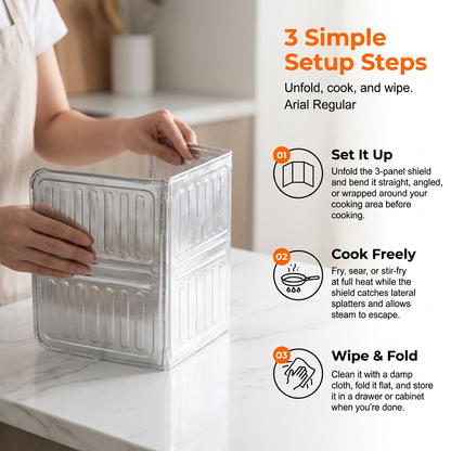 🍳🛡️ Kitchen Oil Splatter Guard – Foldable Aluminum Foil Stove Shield, Heat-Resistant & Easy to Clean