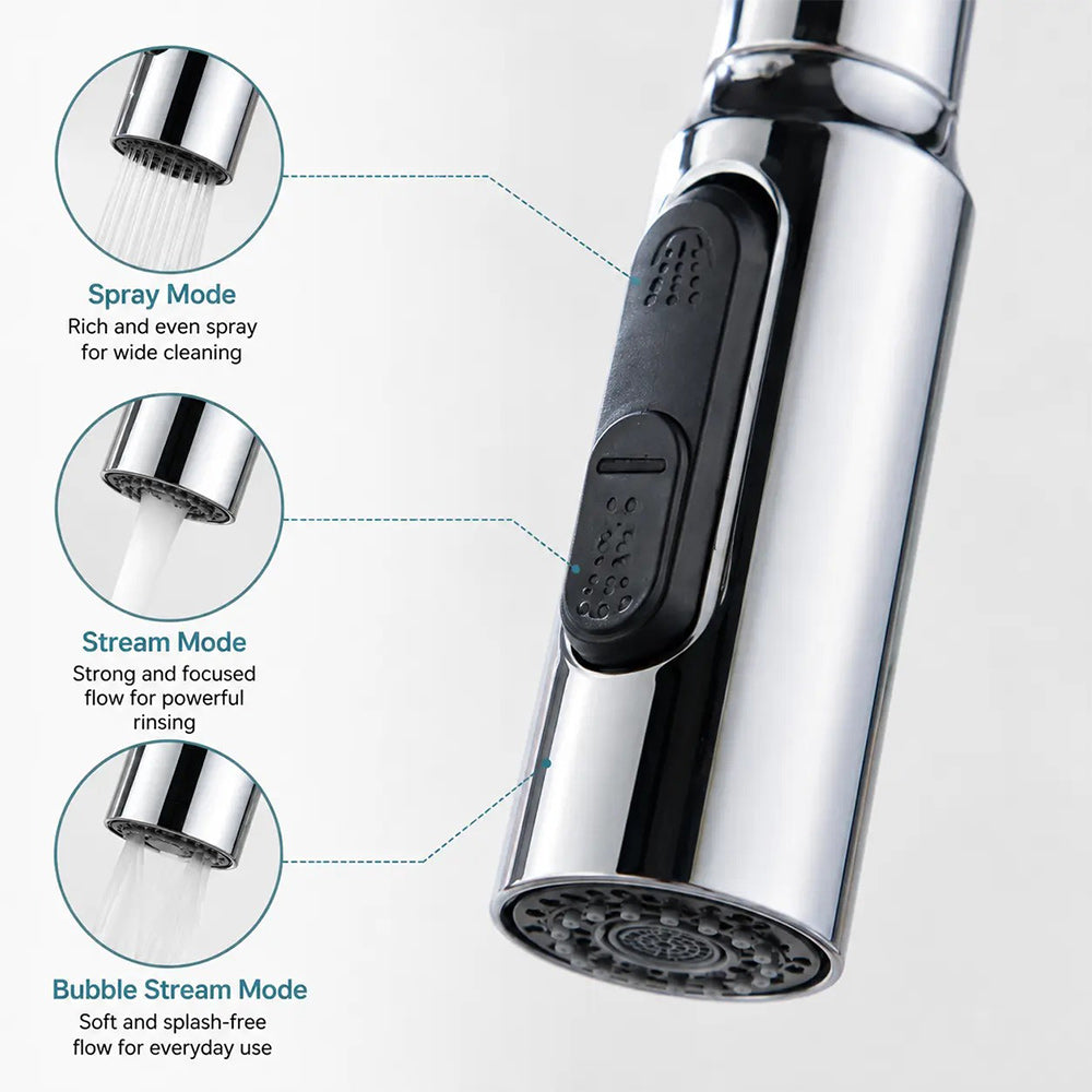 💦 360° Swivel Faucet Sprayer – 3 Spray Modes for Easy Cleaning