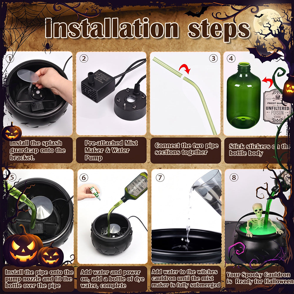 Cursed Witch’s Brew Cauldron – Halloween Spooky Decoration