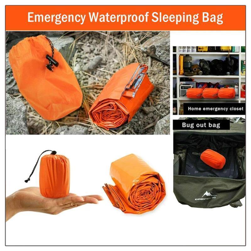 🏕️🔥 Emergency Thermal Sleeping Bag – Waterproof, Lightweight & Compact Survival Bivy
