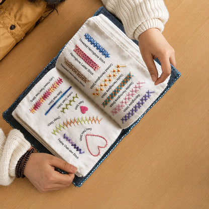 🧵 All-in-One Embroidery Stitch Book & 87-Piece Sewing Kit ✨