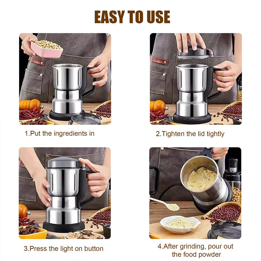 👨‍🍳Electric Grain Mill Grinder – 304 Stainless Steel