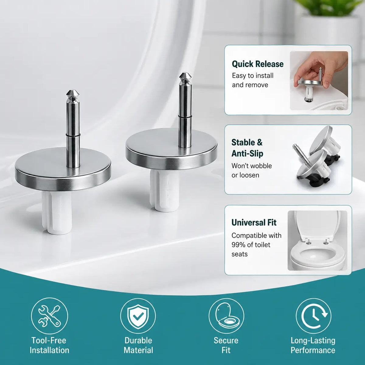 🚽🛠️2Pcs Universal Toilet Seat Expansion Screw Bolts, Thickened Stainless Steel