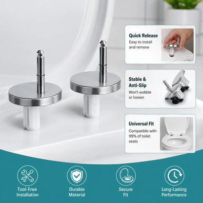 🚽🛠️2Pcs Universal Toilet Seat Expansion Screw Bolts, Thickened Stainless Steel