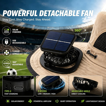 2026 New Ultralight Solar Fan Sun HatLighter Than a Baseball!