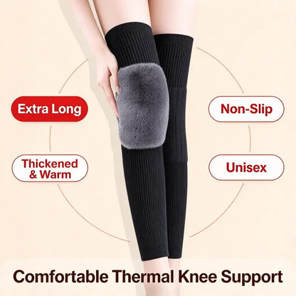 ❄️Wool Lining Winter Knee Pads for Men & Women, High Elastic Anti-Slip, Indoor Outdoor Use🧦