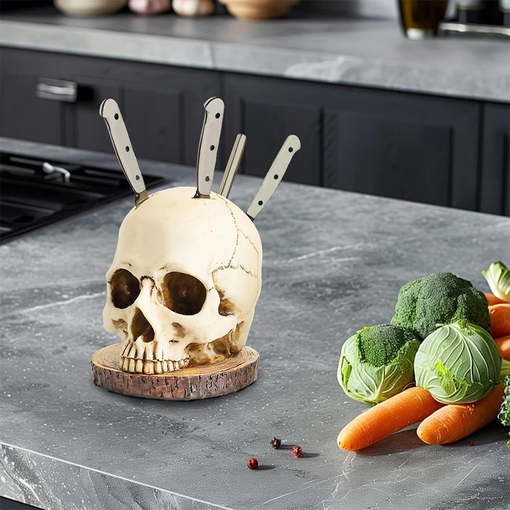 Creative Skull Resin Knife Holder