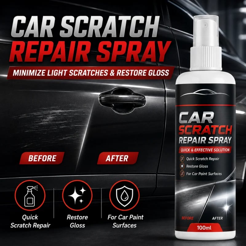 🚗Universal Car Scratch Repair Spray – Erases light scratches, swirl marks & scuffs fast
