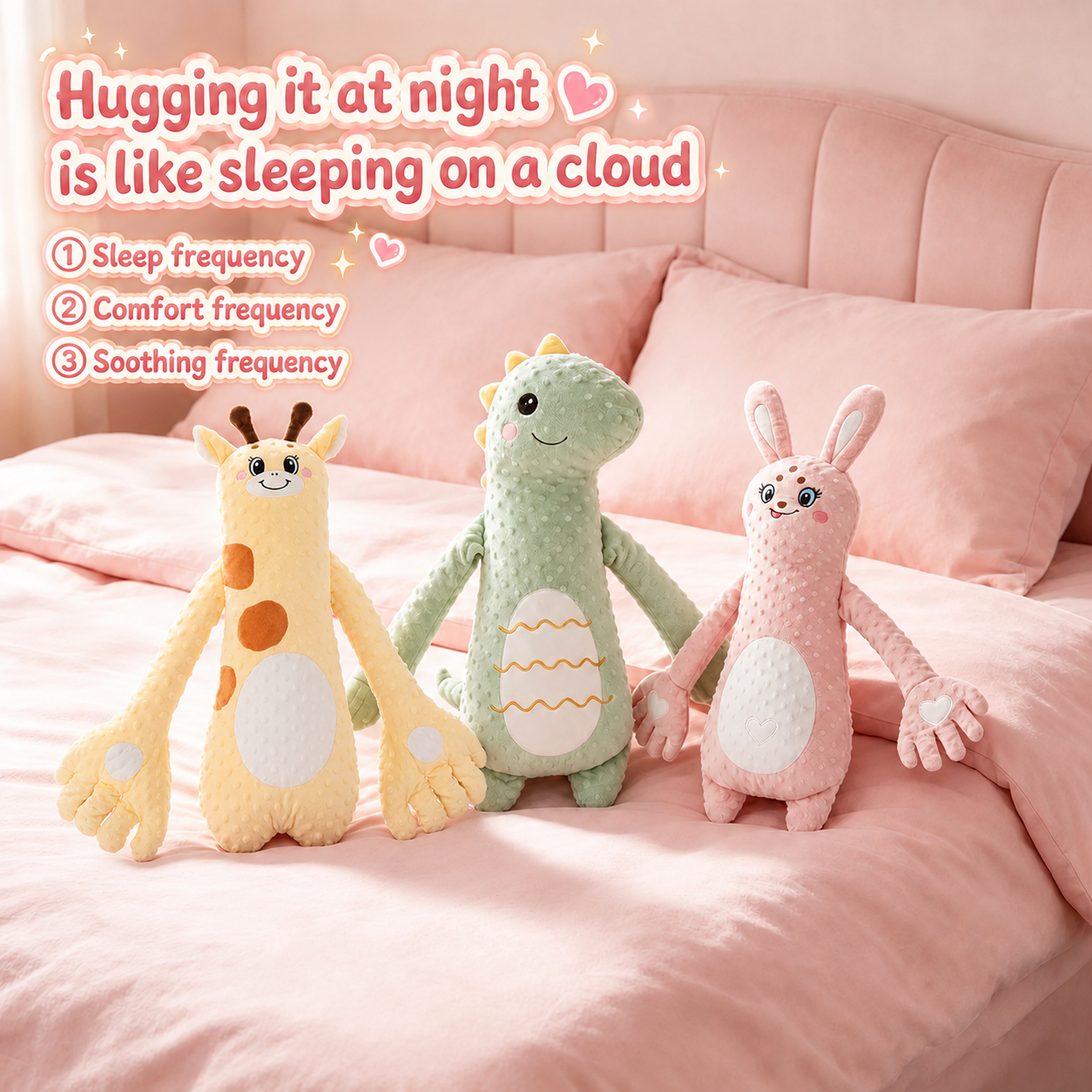Soothing Giraffe Plush Toy, 3‑Speed Adjustable Patting Modes, Ultra‑Soft Skin‑Friendly Large Plush Companion