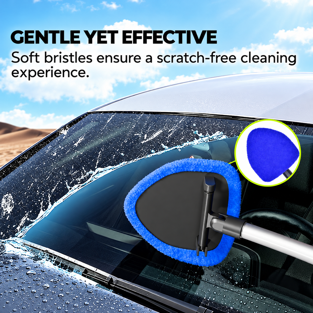 🚗🧽 180° Rotating Car Windshield Cleaner – Extendable Microfiber Glass Cleaning Kit ✨