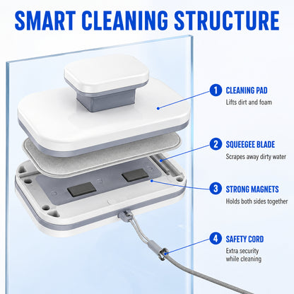 6-in-1 magnetic window cleaner: dual action, total safety, flawless results from the very first pass 🧲