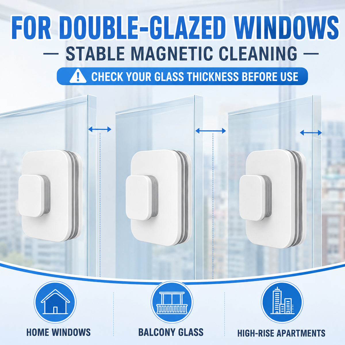 6-in-1 magnetic window cleaner: dual action, total safety, flawless results from the very first pass 🧲