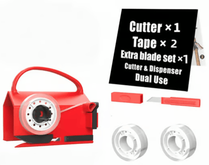 2-in-1 Gift Wrap Cutter & Tape Dispenser with Replacement Blades