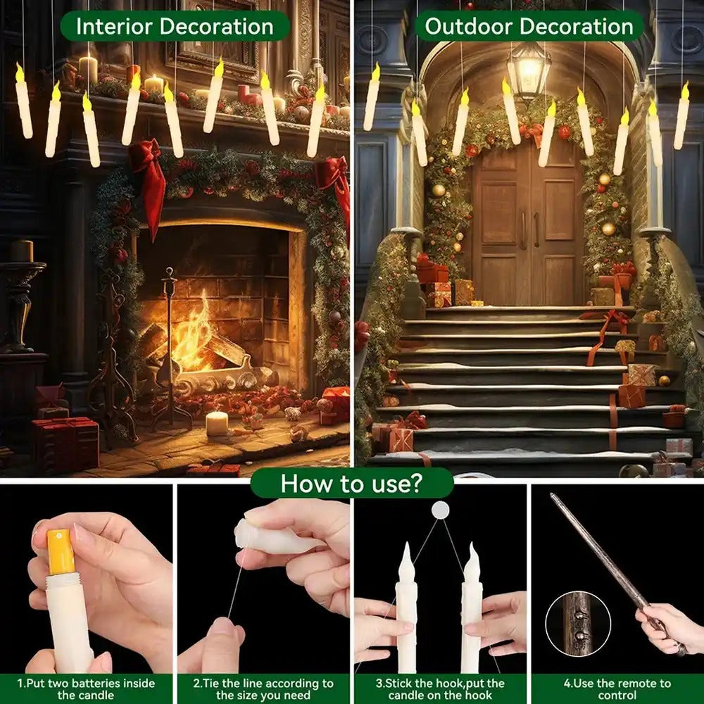 🕯️👻Floating Halloween LED Candles with Remote Control