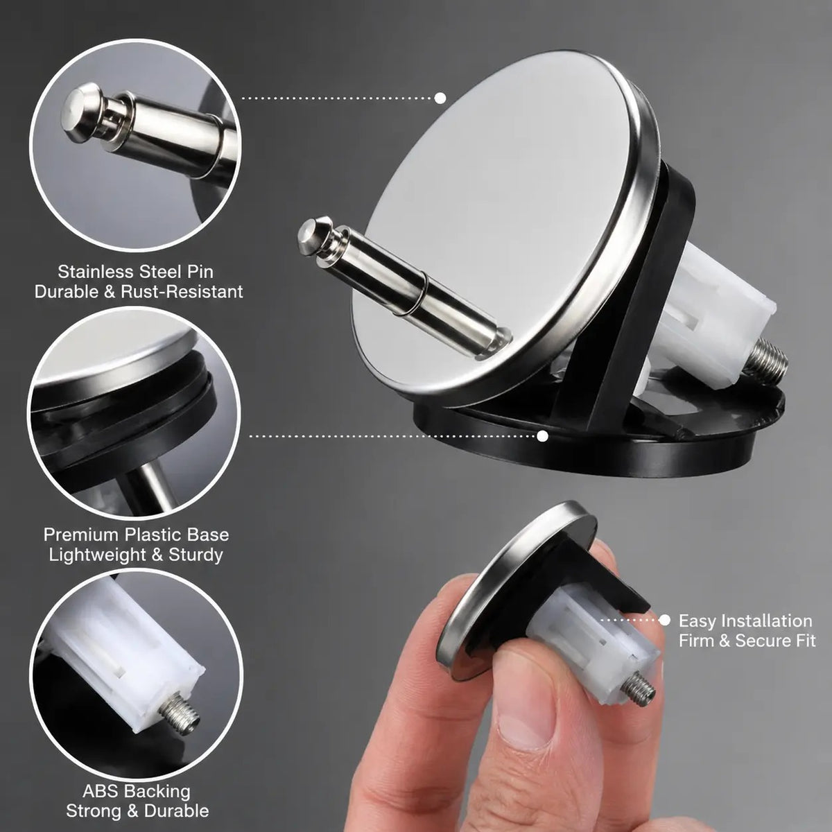 🚽🛠️2Pcs Universal Toilet Seat Expansion Screw Bolts, Thickened Stainless Steel