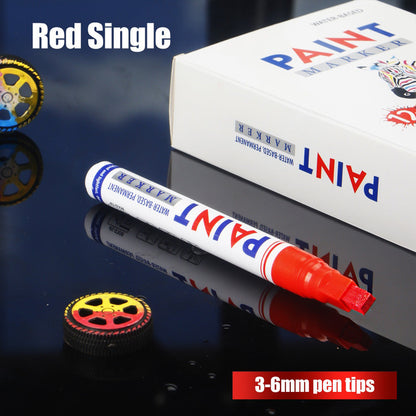 🎨12-Color Paint Marker Set – 6mm Chisel Tip for Custom Tire Lettering & DIY