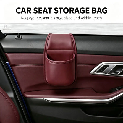 🚗 Leather Car Door Storage Organizer – Space-Saving Pocket for Phones, Keys & Daily Essentials