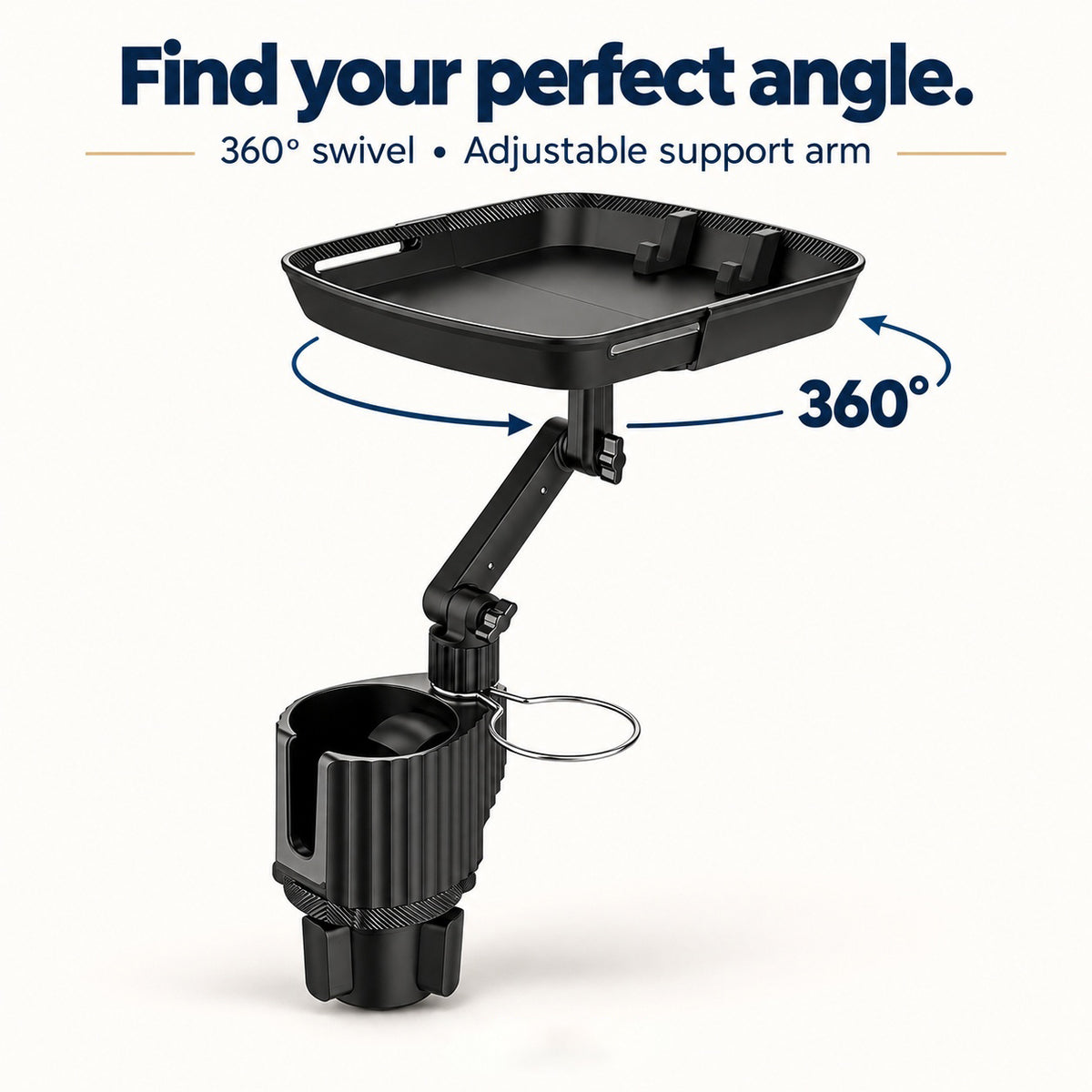 🚗🔄 Universal 360° Swivel Car Cup Holder Tray