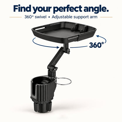 🚗🔄 Universal 360° Swivel Car Cup Holder Tray