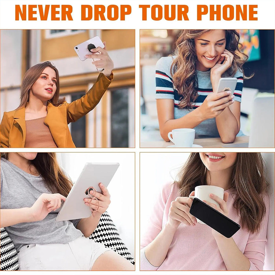 📱 360° Rotating Phone Ring Holder – Metal Finger Grip & Foldable Kickstand