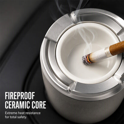 Rotating Car Ashtray with Ceramic Inner Liner 🚗🗑️