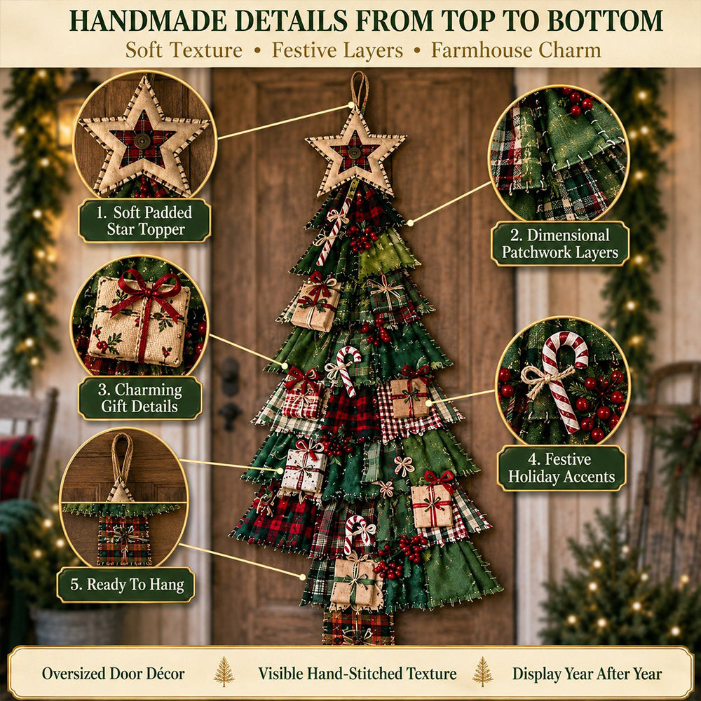 🎄DIY Oversized Patchwork Christmas Tree Door Hanging Kit