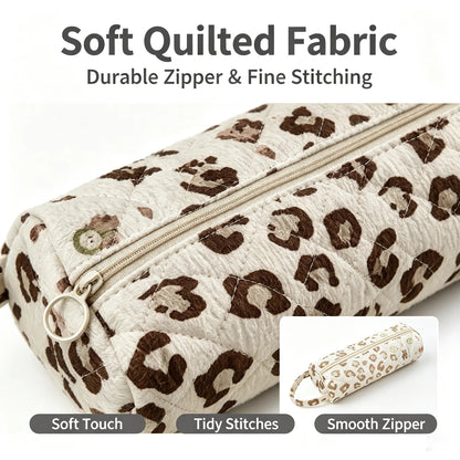 Quilted Multi-Purpose Bag, Portable Zipper Makeup Pouch with Handle 🧺