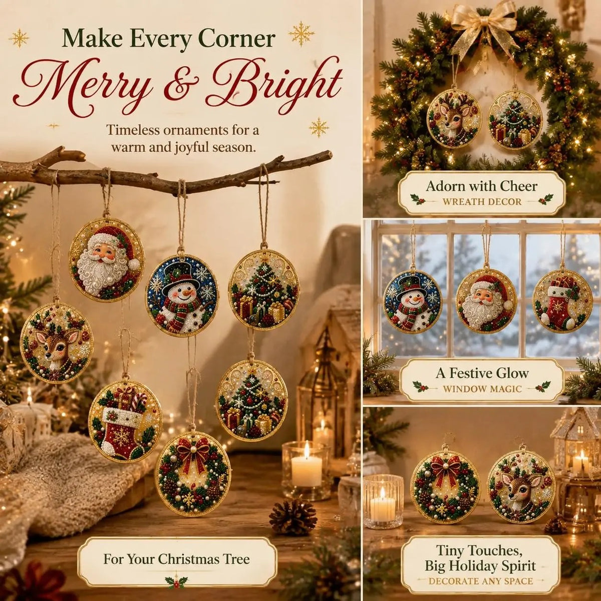 🎄Christmas DIY Diamond Painting Ornaments Kit, Xmas Tree Hanging Pendant🎁