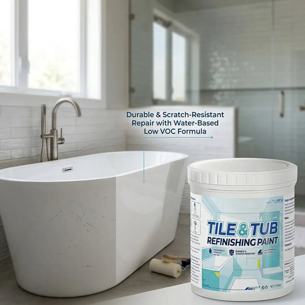 🥳Hot Sale Tile Tub Refinishing Paint Kit Covers Stains Cracks Easy DIY