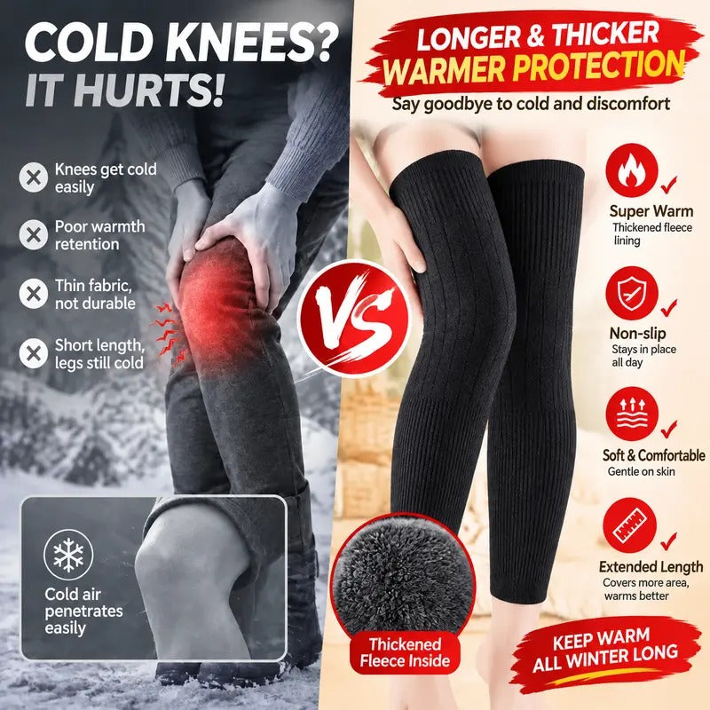 ❄️Wool Lining Winter Knee Pads for Men & Women, High Elastic Anti-Slip, Indoor Outdoor Use🧦