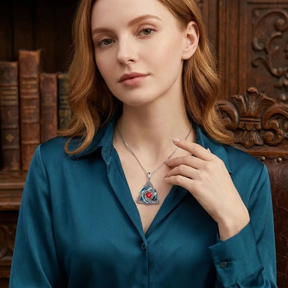 Birthstone Celtic Knot Necklace, Trinity Knot Crystal Pendant