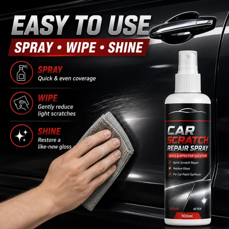 🚗Universal Car Scratch Repair Spray – Erases light scratches, swirl marks & scuffs fast